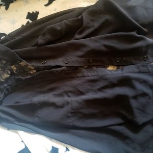 Studio Y Black Sheer Blouse